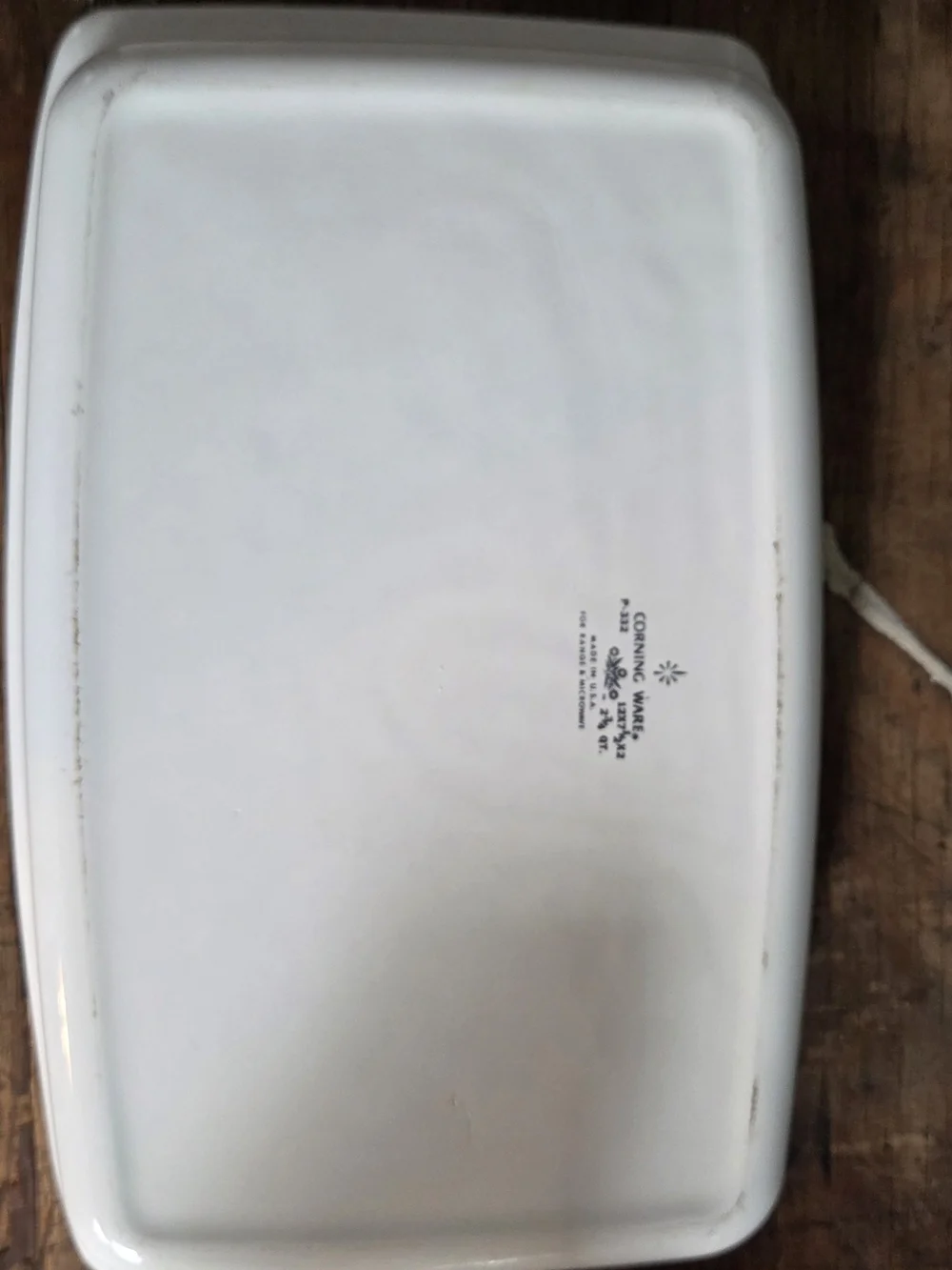 White Ceramic Baking Dish with Blue Floral Motif